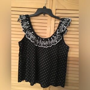 Sezane black & white polka dot blouse. New with tag.